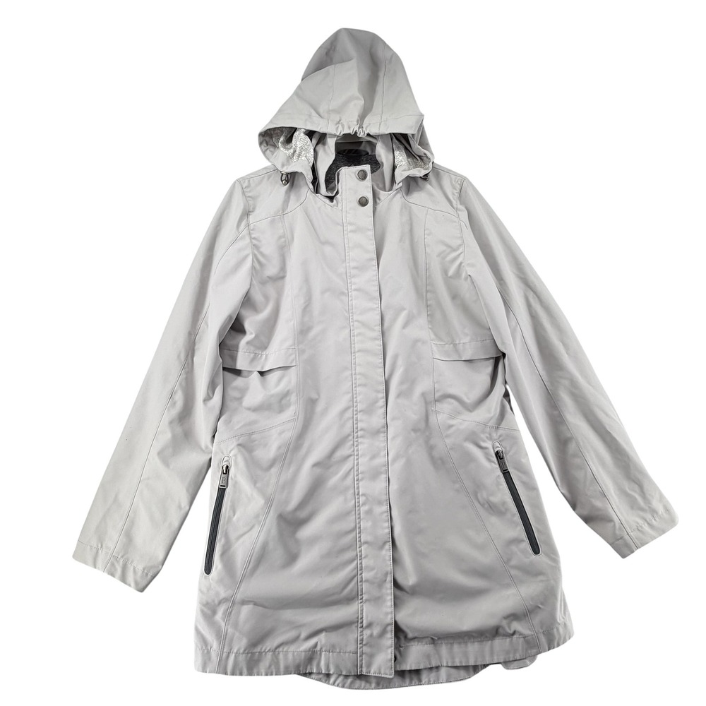 Pendleton Rain Wind Parka Waterproof Jacket Removable Hooded Womens Large Grey